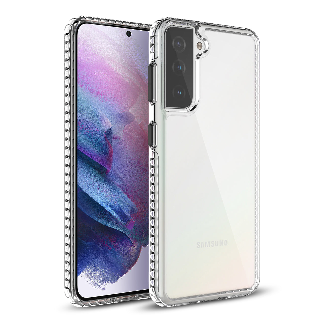 TPU Bumper Shockproof Case With Embedded Coil In BlackSAMSUNG GALAXY S21/S30 In Clear Black